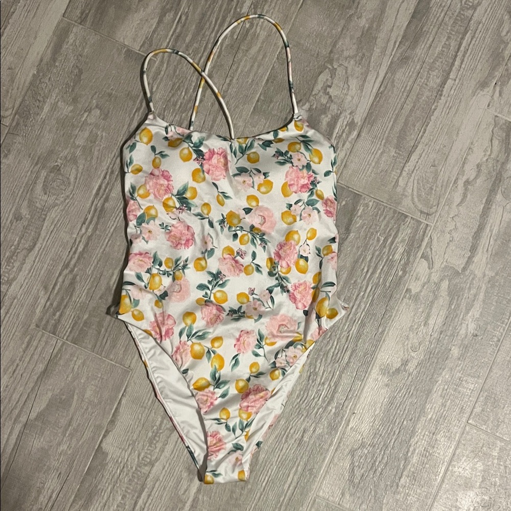 Victoria’s Secret Pink Floral and Lemon Print One-Piece Swimsuit